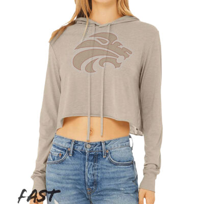 Mascot - Women’s Triblend Crop Long Sleeve Hoodie Tee Thumbnail