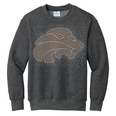 Mascot with Optional Sleeve - Youth Core Fleece Crewneck Sweatshirt Thumbnail