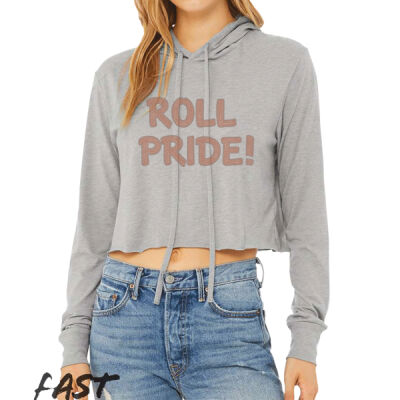 Roll Pride - Women’s Triblend Crop Long Sleeve Hoodie Tee Thumbnail