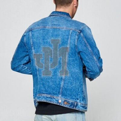 JM with OPTIONAL sleeve - Men's Denim Jacket Thumbnail